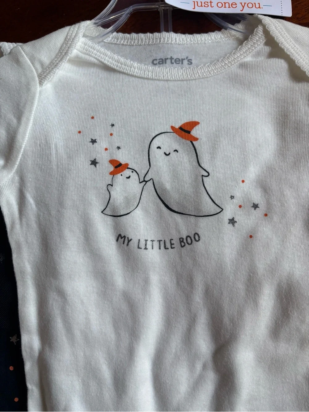 Carter's White & Black Ghost Print Long-Sleeve   bodysuit and Pants